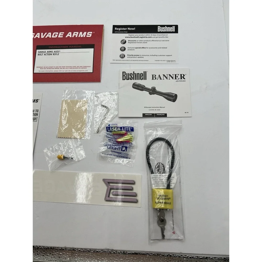 Savage Arms Axis Rifle Manual Bushnell Banner Scope Manual Lock Decal Paperwork